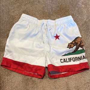 California Bear Men's Shorts - White and Red